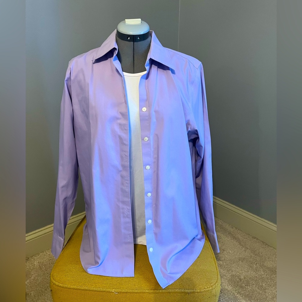 Eddie Bauer Wrinkle Free dress shirt women’s L Tall lavender